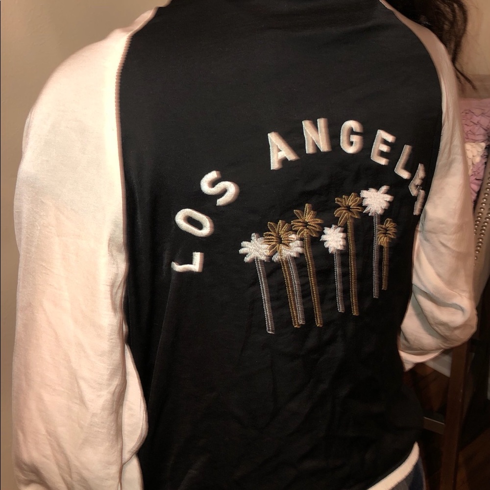 SOLD 🤎🖤Black satin jacket-Los Ángeles embroidery art